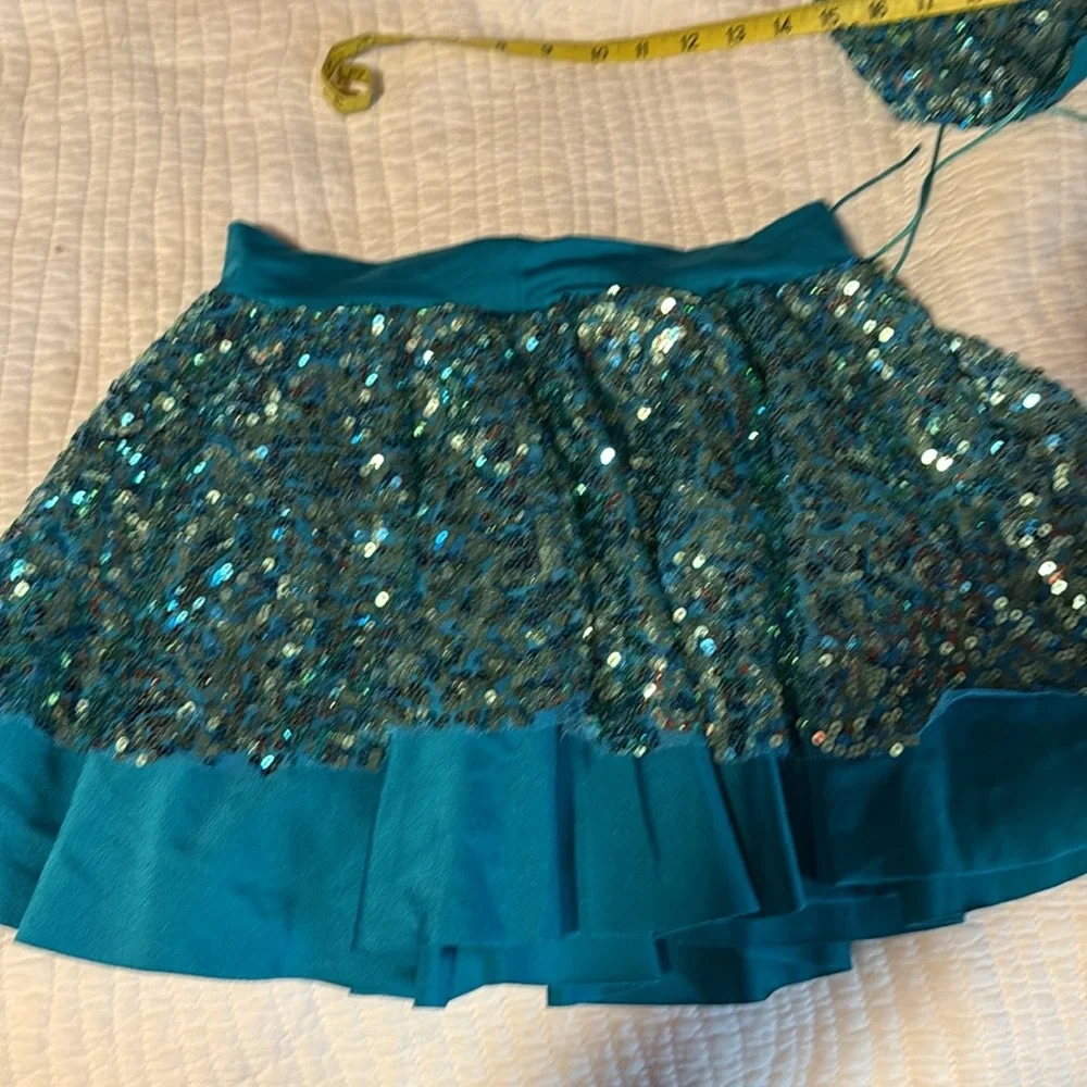 balera Teal Sequin Dance Costume Set girls